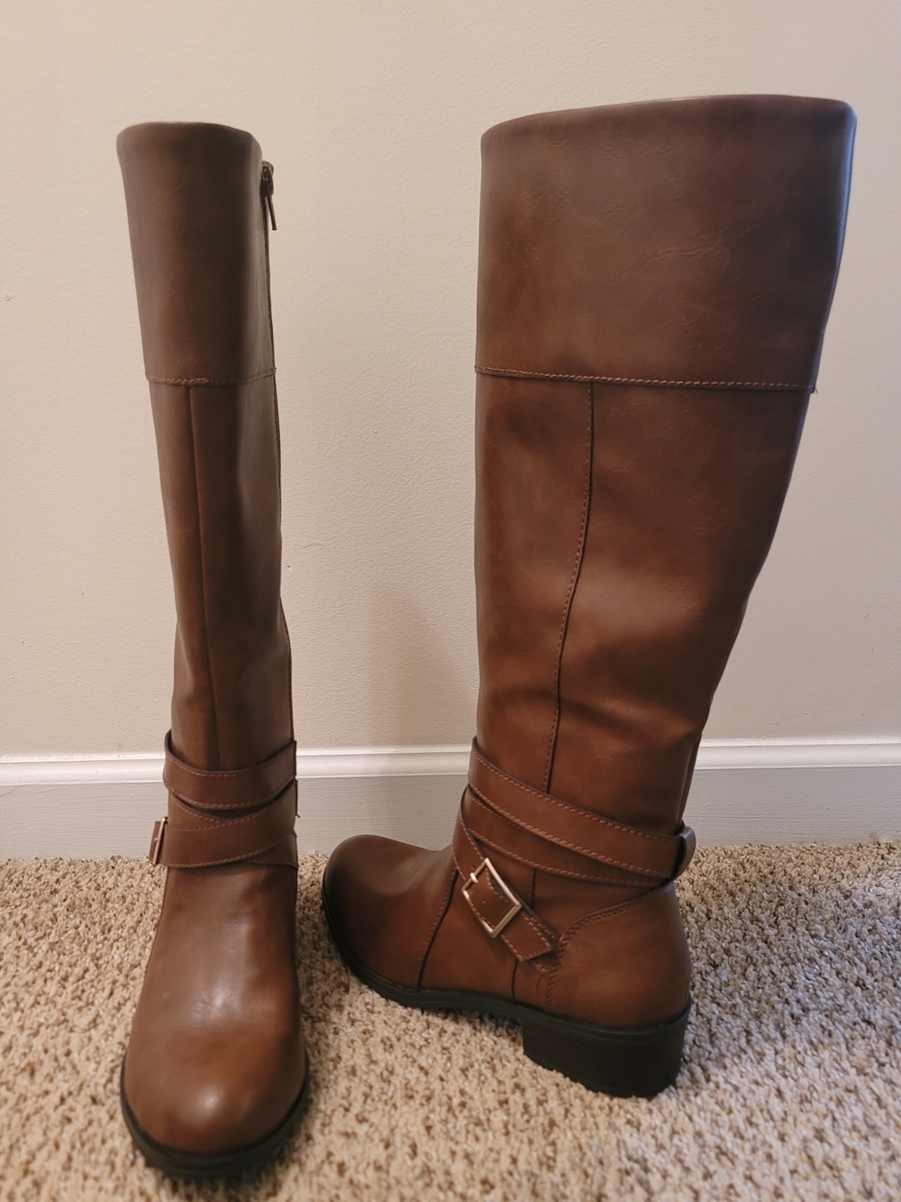 Arizona Delling Faux Leather Zip Up Boots, Brown - Size: 8M